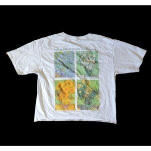 Retro Van Gogh Artist Flowers cropped women's shirt
